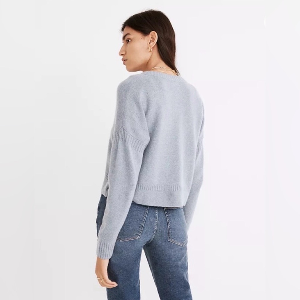 Madewell Clemence Cropped Cardigan Women’s Sz. S Cornflower Blue Wool Blend - Picture 8 of 8